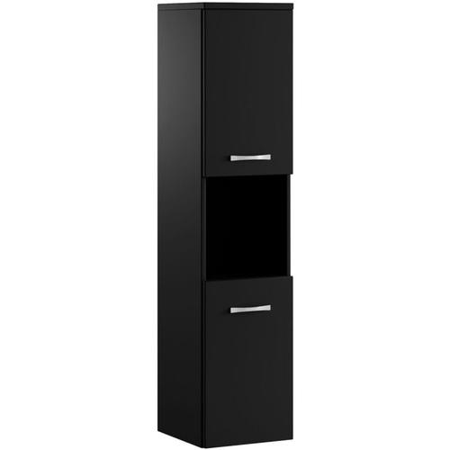 Badezimmer Schrank Montreal 131 cm Mat Schwarz – Regel Schrank h