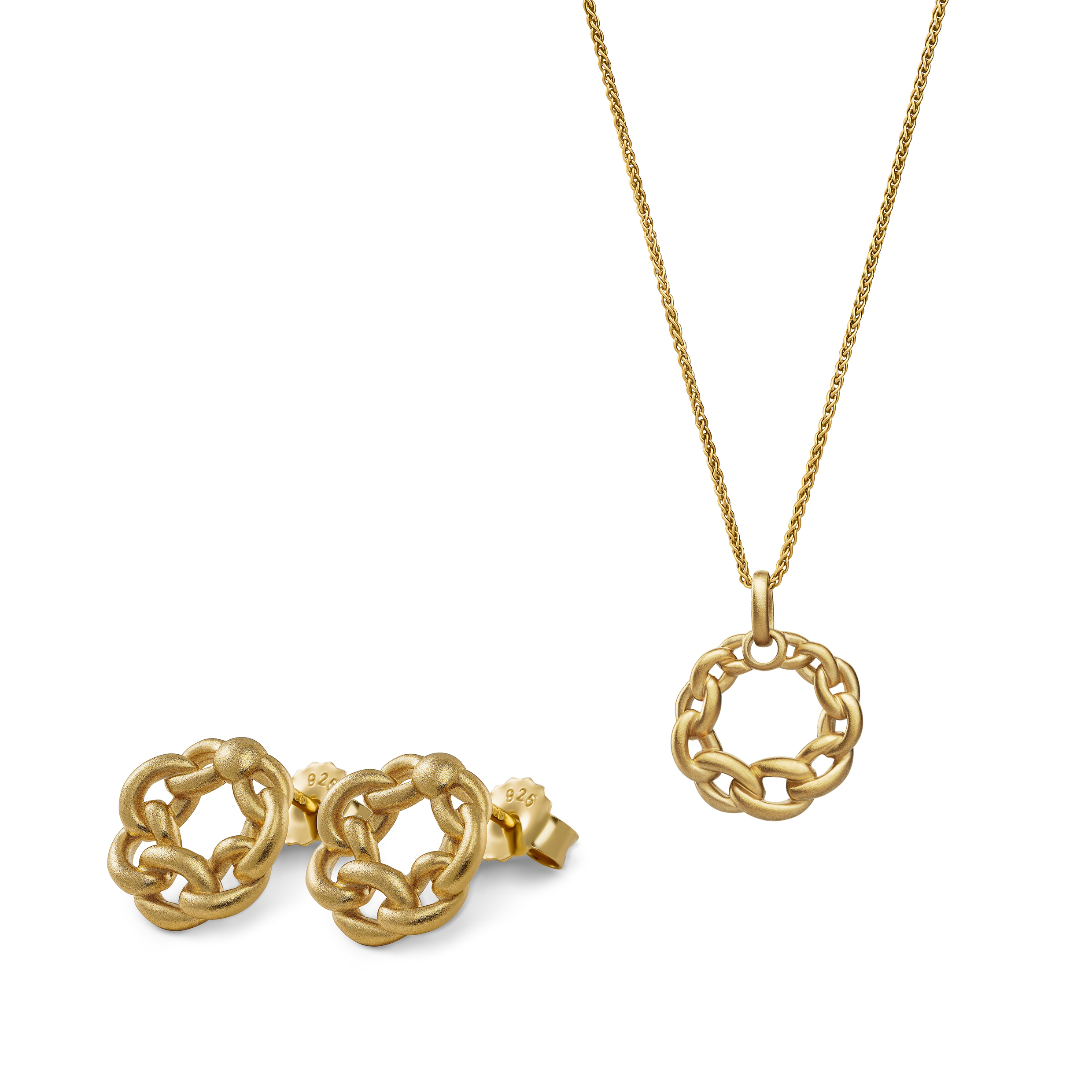 Orphelia 'Estelle' Damen 925 Sterlingsilber Set: Kette-Anhänger + Ohrringe - Gold SET-7516/G Image