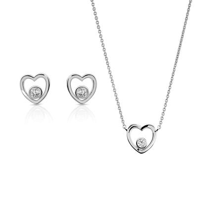 Orphelia 'Mila' Damen-Set aus 925er Sterlingsilber: Halskette + Ohrringe – Silber SET-7484 Image