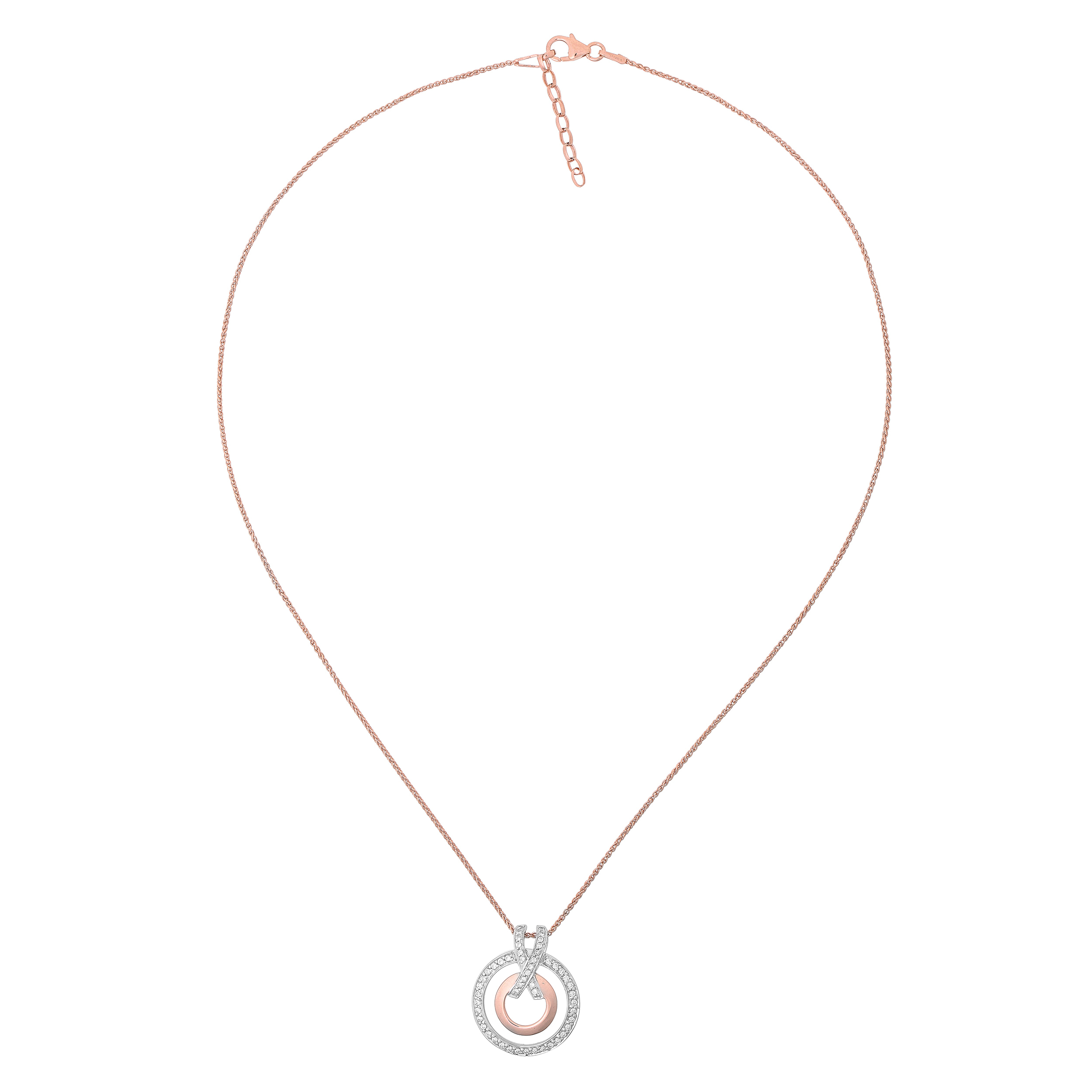 Orphelia 'Azalea' Damen-Kette mit Anhänger aus 925er Sterlingsilber, Silber/Rosé, ZH-7095/1 Image