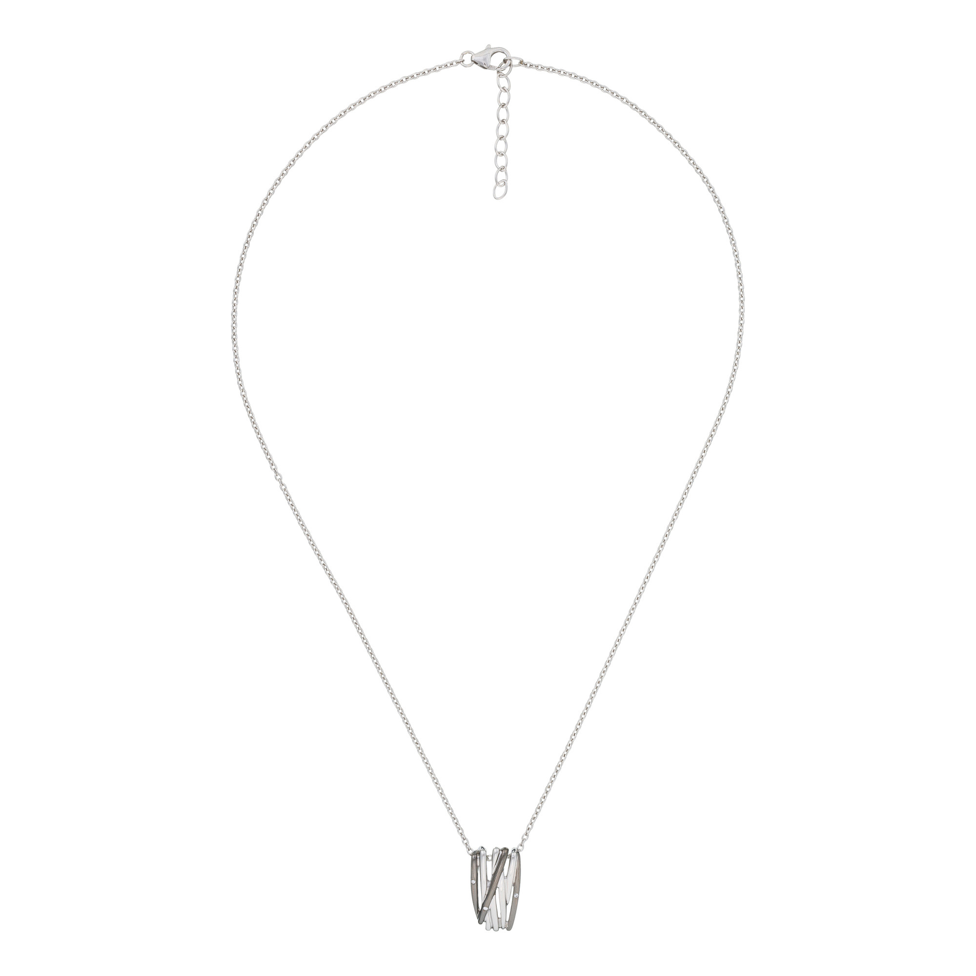 Orphelia Damen-Kette aus 925er Sterlingsilber mit Anhänger – Silber/Schwarz ZH-6038/2 Image