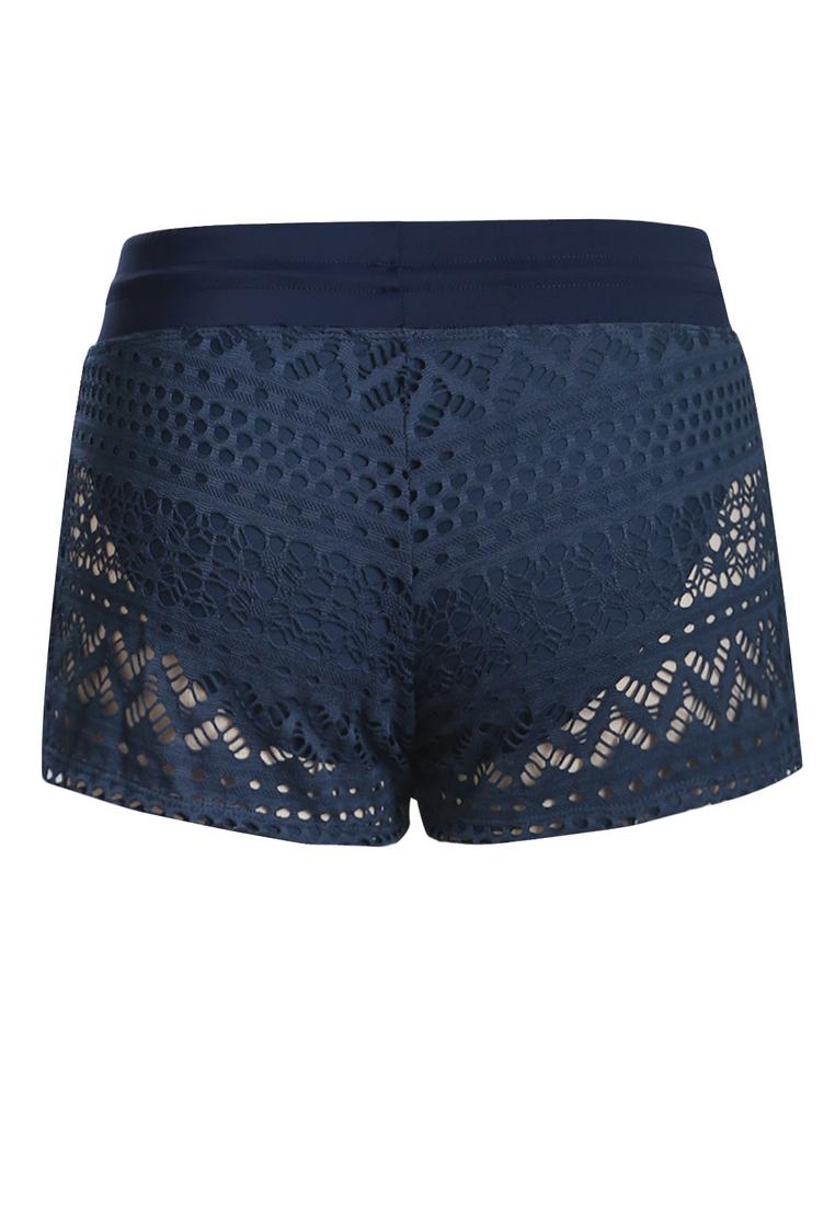 Azura Exchange Damen-Schwimmhose mit angenähten Spitzenshorts in Blau Image