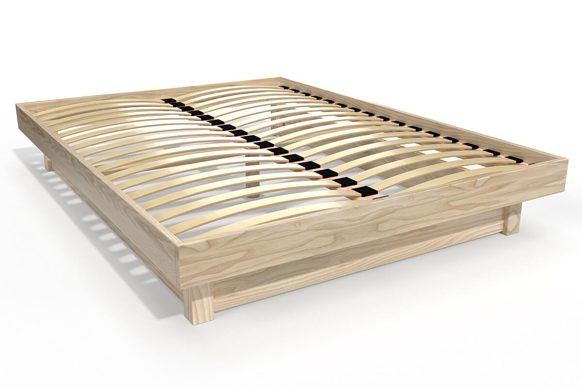 Lit plateforme 140x200 en bois massif - Vernis Naturel