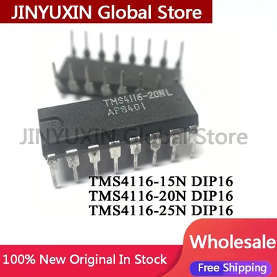 5Pcs 100% New TMS4116-15NL TMS4116-20NL TMS4116-25NL TMS4116 4116 DIP16 IC Chipset In Stock