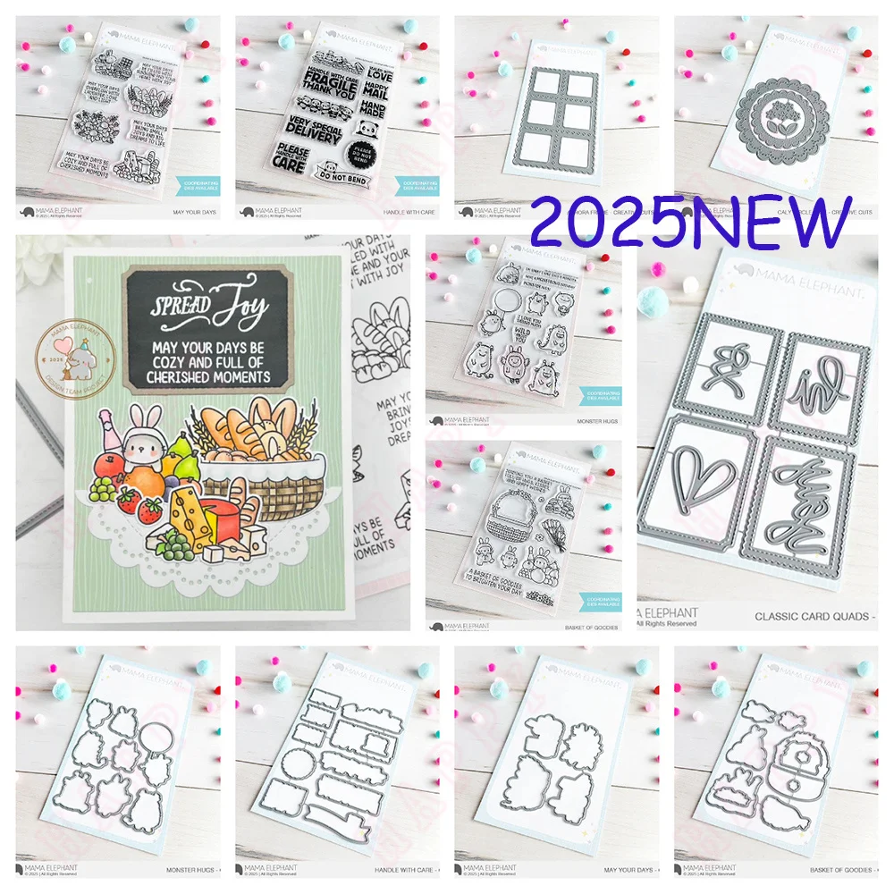 New Easter Basket Cuts Steel Die Metal Cutting Dies and Stamps Monster Hugs Scrapbooking DIY Decoration Craft Embossing 2025 New