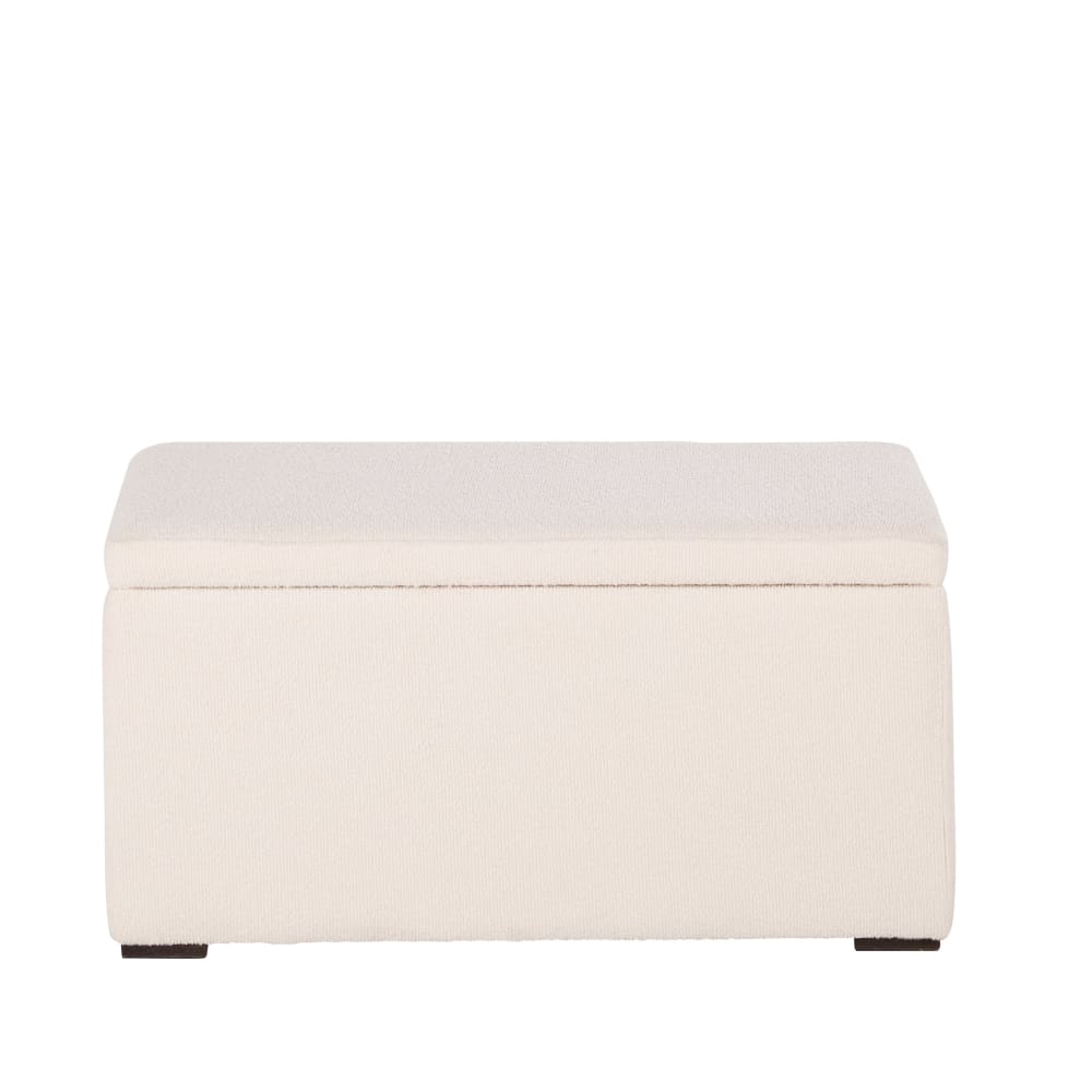 Banc coffre bouclette blanc