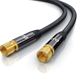 Primewire SAT-Kabel, Koax, F-Stecker, Premium HDTV SAT Koaxialkabel, 4fach Schirmung, 135dB, 75 Ohm - 1m Image