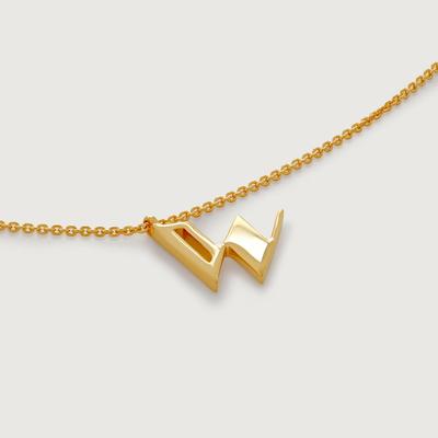 Gold Initial W Chain Necklace