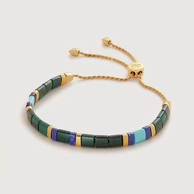 Gold Delphi Multi Gemstone Friendship Bracelet Malachite