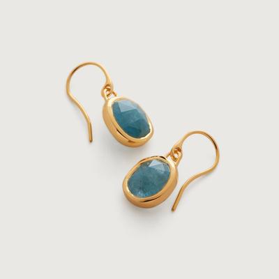 Siren Aquamarine Wire Earrings, Gold Vermeil on Silver