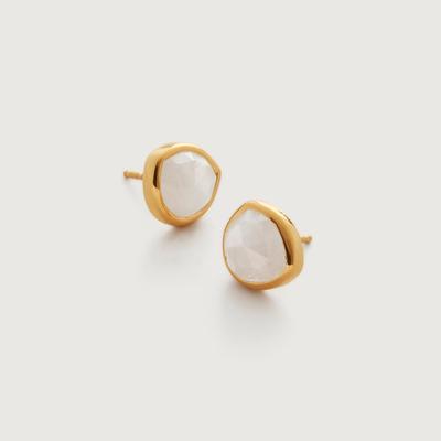 Siren Moonstone Stud Earrings, Gold Vermeil on Silver