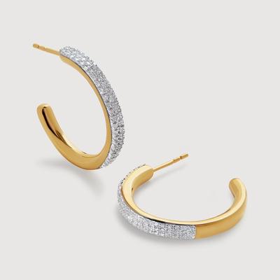 Gold Fiji Pavé Diamond Large Hoop Earrings Diamond