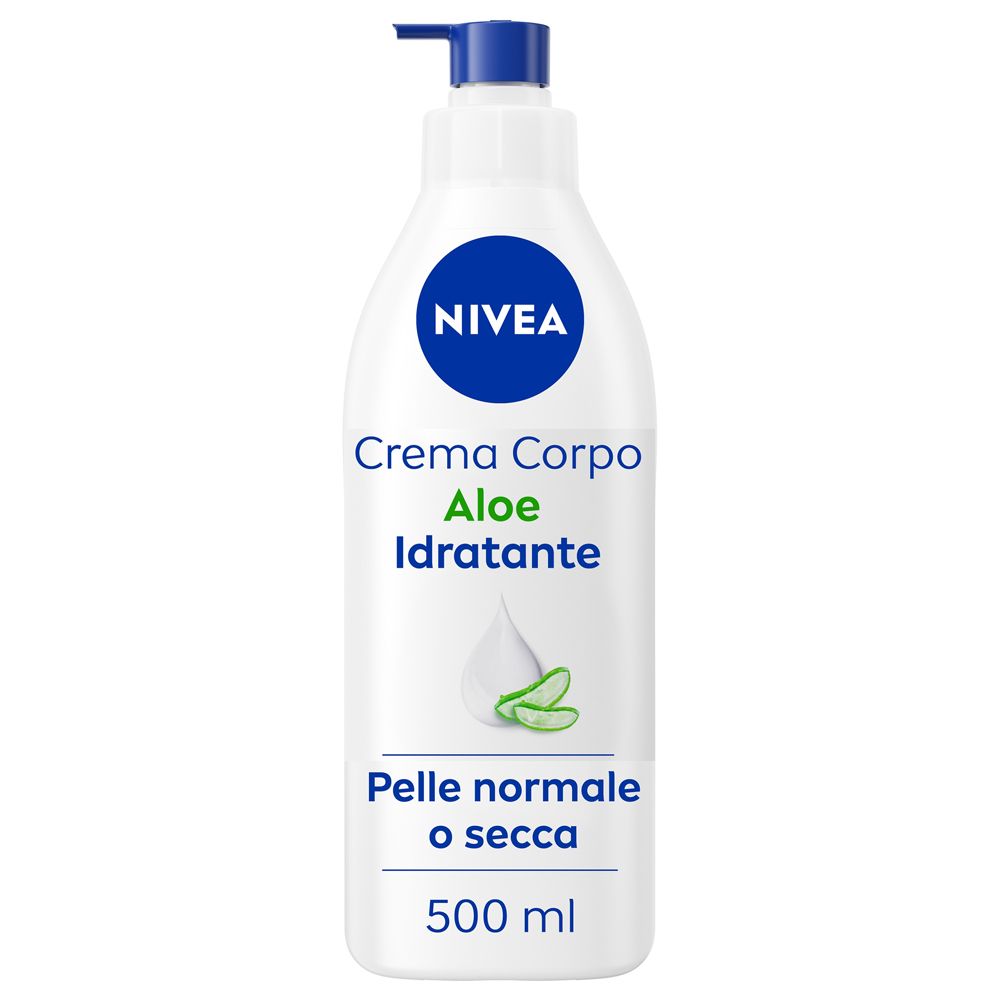 Nivea Crema Corpo Aloe Idratante 500 ml, idratante corpo 72h per pelle