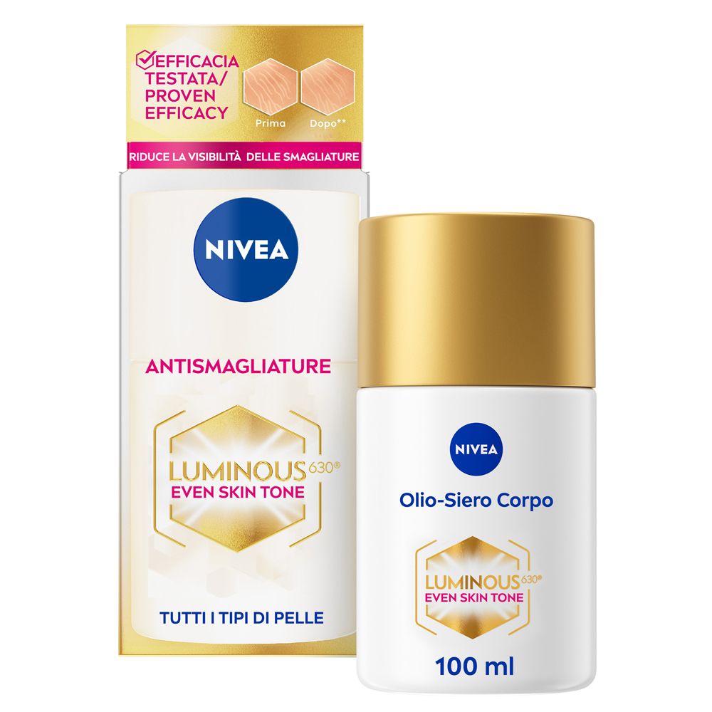 Nivea Luminous630 Olio-Siero Corpo Antismagliature 100 ml, Olio per la