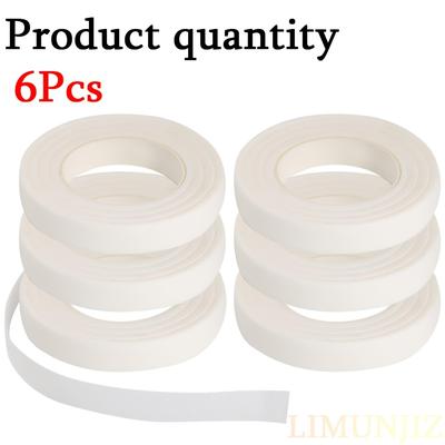 TEMU 3pcs/6pcs 1.2cm/0.47inch By Yard White Floral Tape For Bouquet Stem Wrap Floral Arranging Craft Projects Corsages, Wedding Bouquet Image