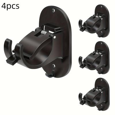 TEMU Vintage Style No-drill Curtain Rod Holders - Self-adhesive, , Plastic Brackets For Curtains, Apartment Essentials|vintage Curtain Rod Holders|plastic Brackets Image