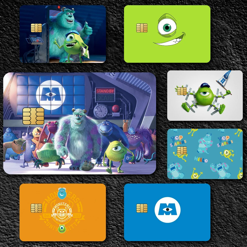 Monsters Inc Cartoon niedlicher dekorativer kleiner wasserdichter Chip, 4 Stück Kartenaufkleber, neu, kratzfest Image