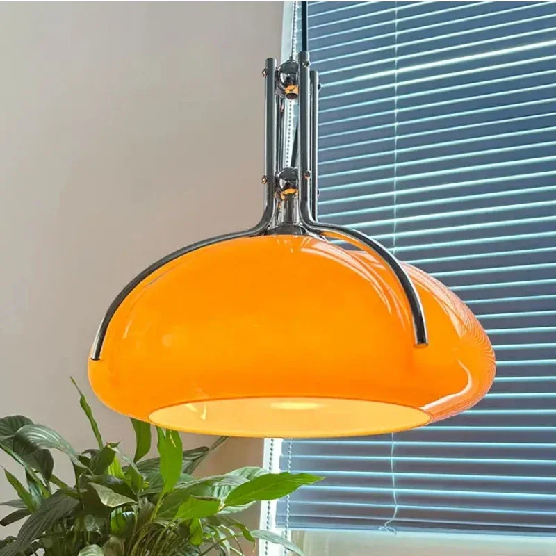 Bauhaus kronleuchter vintage orange kürbis pendel leuchte für schlafzimmer küche wohnzimmer nordic pilz pendel leuchte led