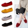 Damen Spaziergang Schuhe Frauen Faulenzer Wildleder Kausalen Mokassin Mmtal Lock Beanie Schuhe Komfortable Weiche Sohle Flache Schuhe Plus Größe 35-43
