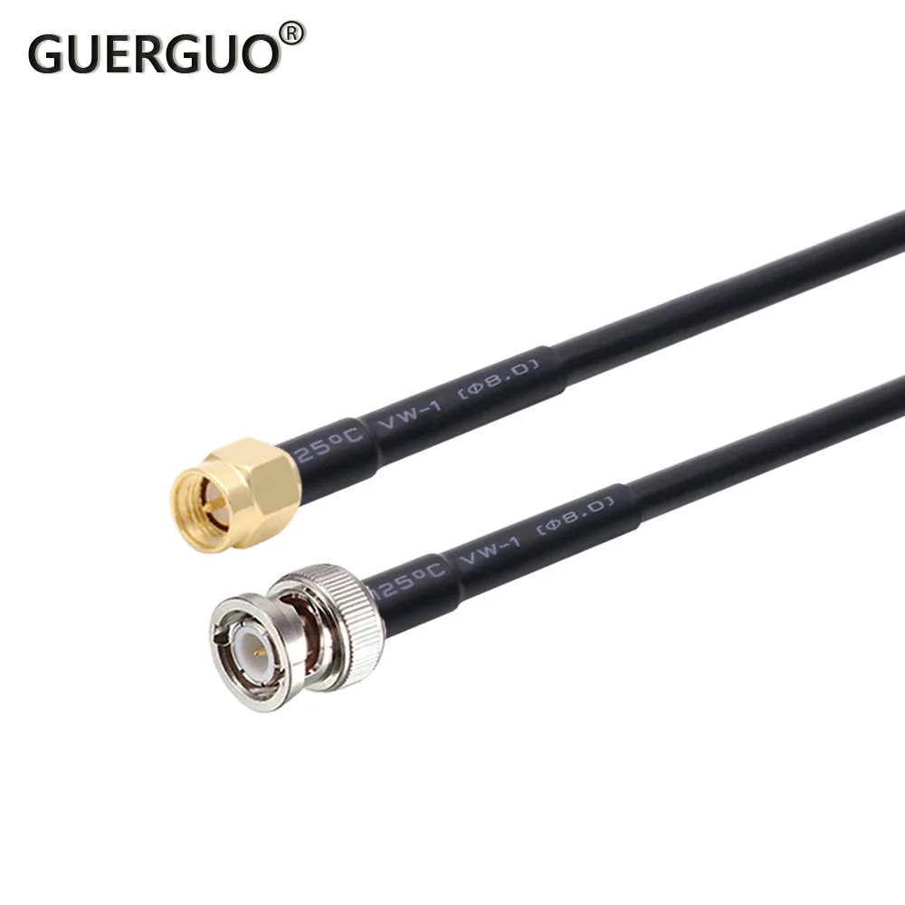 RG58-Kabel, BNC-Stecker auf SMA-Stecker, RG-58, 50 Ohm, HF-Verlängerungskabel, Stecker-Adapter, HF-Jumper-Pigtail, 0,5 m, 1 m, 2 m, 5 m, 10 m, 20 m Image