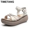 7cm Echt leder Sommer Open Toe Sandalen weiche Echt leder Schuhe Frau Plattform Absatz Schuh erhöhen Sandalen Größe 34 40