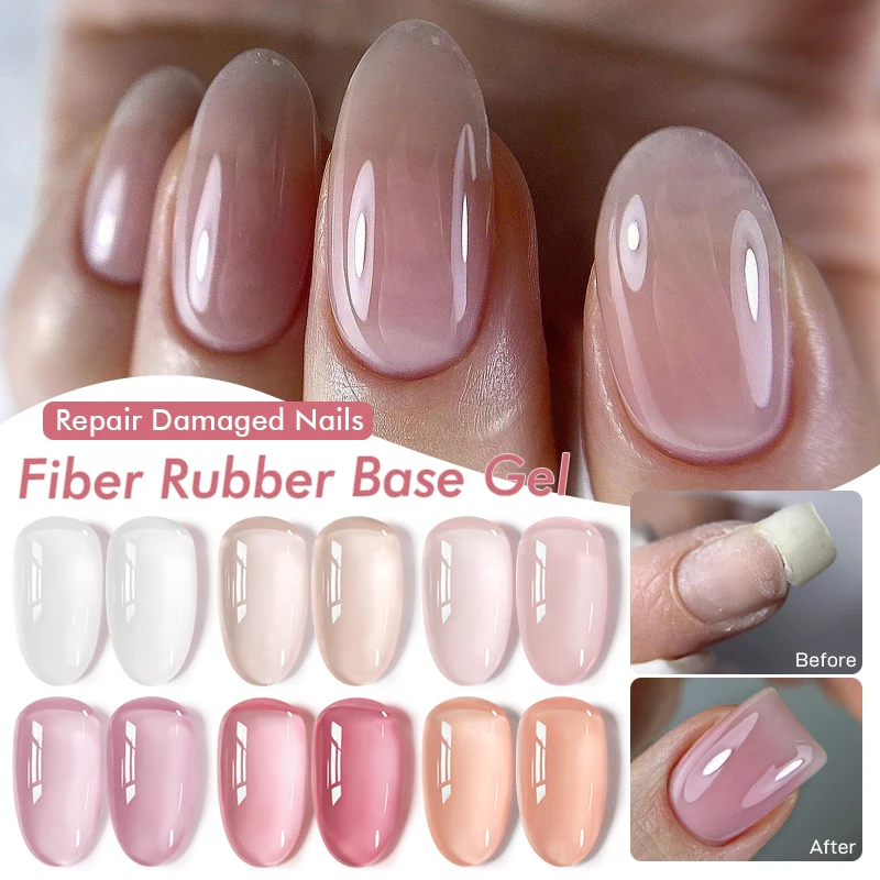 UR SUGAR 7 ml Jelly Nude Pink Fiber Rubber Base Gel Semi Permanent Soak Off UV Construction Nail Gel Polish Nail Art Maniküre Image