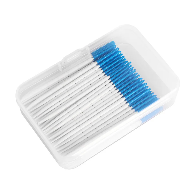200 Teile/schachtel Silikon Interdentalbürsten Super Weiche Dental Reinigung Pinsel Zahnseide Doppelköpfige Zahnstocher Mundpflege Werkzeug Image