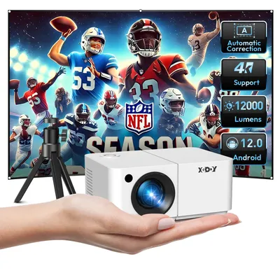 XGODY 4K Smart Projektor Multimedia 5G WiFi Bluetooth LED HDMI Android Heimkino 9000LM Image