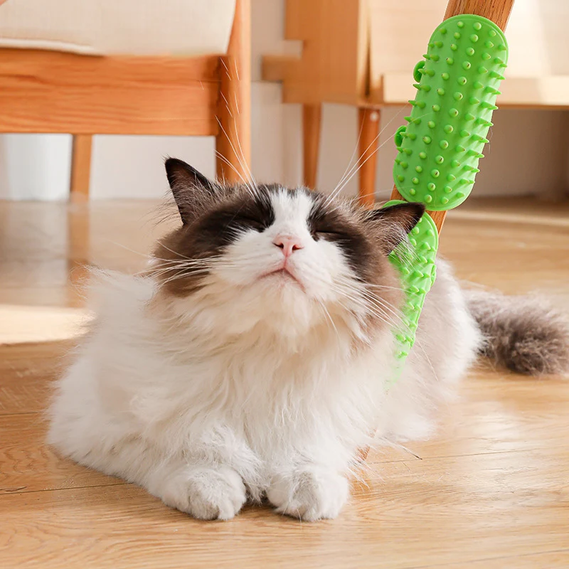Katzen Kratzen Reiben Brus Haustier Katze Haar Entfernung Massage Kamm Kätzchen Pflege Selbst Reinigende Wand Ecke Katze Scratcher Kämme Image