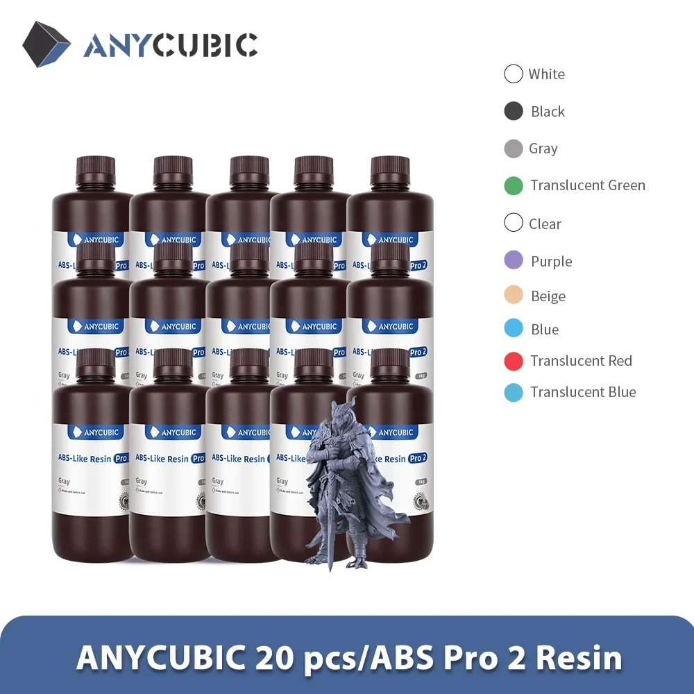 Neuestes Anycubic 20 kg ABS-ähnliches + Harz Pro 2 Schnelle UV-Härtung 405 nm Standard-Photopolymerharz ABS 3D-Harz Hohe Präzision für LCD Image