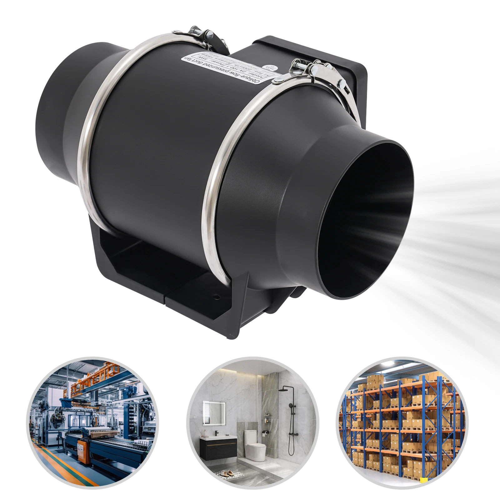 YIYIBYUS 220 V Abluftventilatoren, Rohrkanal-Lüftungsventilator, geräuschlos, für Badezimmer, Abluftventilator, Küche, Toilette, Wand, Abluftkanalventilator