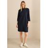 Midikleid CECIL, Damen, Gr. XXL (46), US-Größen, blau (universal blau), Stoff, 54% Polyester, 38% Baumwolle, 5% Viskose, 3% Elasthan, Strukturmuster, casual, comfort fit knielang, hoch geschlossener Ausschnitt, 3/4-Ärmel Bündchen, Kleider, knielang