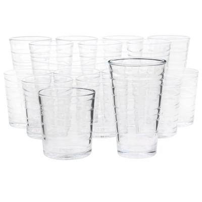 Gibson Home 16-Piece Swirl Assorted Glassware Set, 16 Oz, Clear