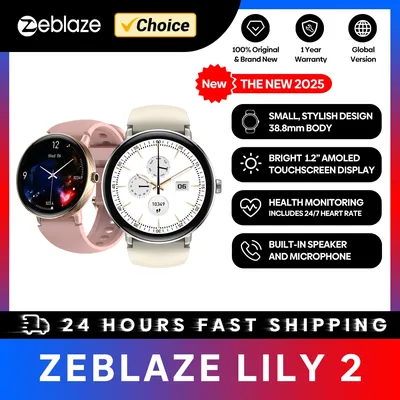 The NEW 2025 Zeblaze Lily 2 Voice Calling Female Smartwatch 1.2" AMOLED Screen Double Strap Health