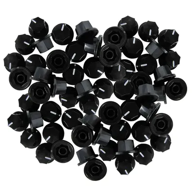 FLEOR Pack of 50pcs Vintage Plastic Black JB Bass Guitar Amp Knobs Small Volume Control Knobs Guitar