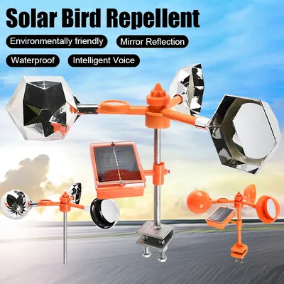 Solar Bird Repeller Waterproof Energy 360 Degree Rotating Reflector Farm Orchard Solar Intelligent