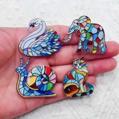 10 pieces of acrylic animal jewelry cartoon elephant cat jewelry pendant DIY earrings keychain