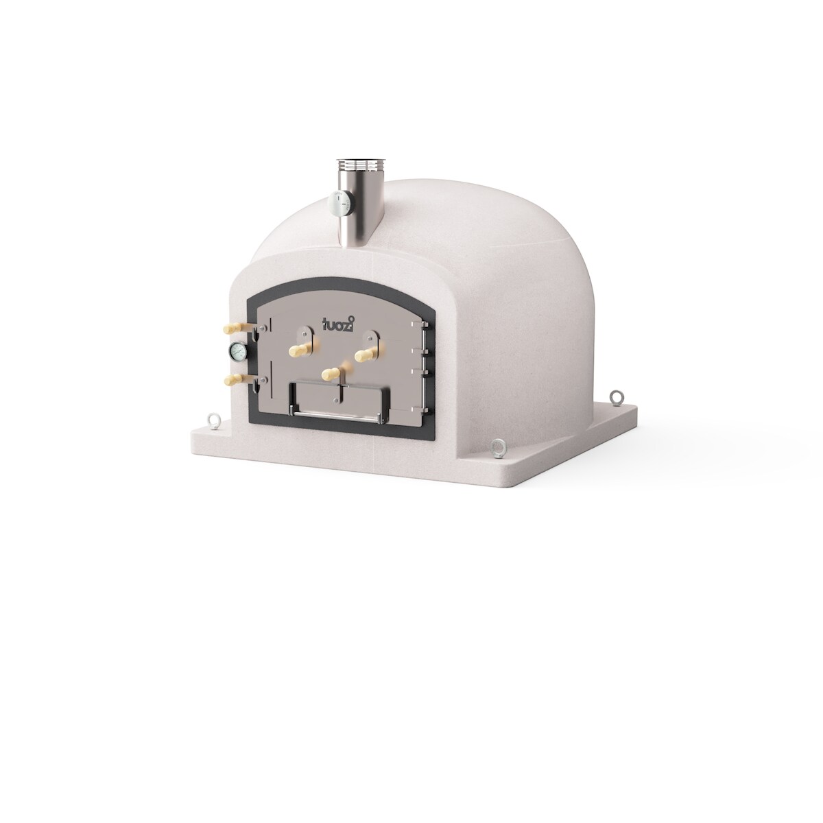 MAESTRO FERRETERO MF - Holzbackofen für den Außenbereich Modell KITAWAY (Weiß - 100 x 100 x 65 cm) – Isoliert mit Kork und 3 Keramikmatten Image