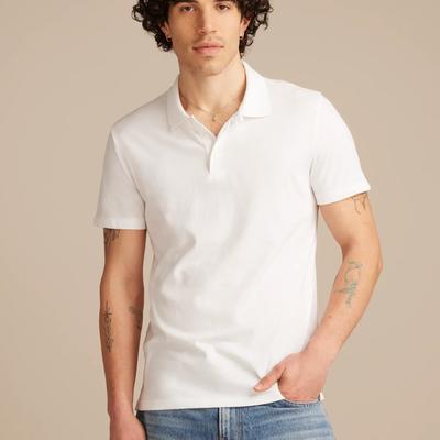 Lucky Brand Venice Burnout Polo - Men's Clothing Outerwear Shirt Jackets in Bright White, Size XL