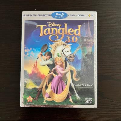Disney Media | Disney Tangled 3d Blu-Ray, Blu-Ray, Dvd & Digital Movies W/ Slipcover | Color: Blue/Purple | Size: Os