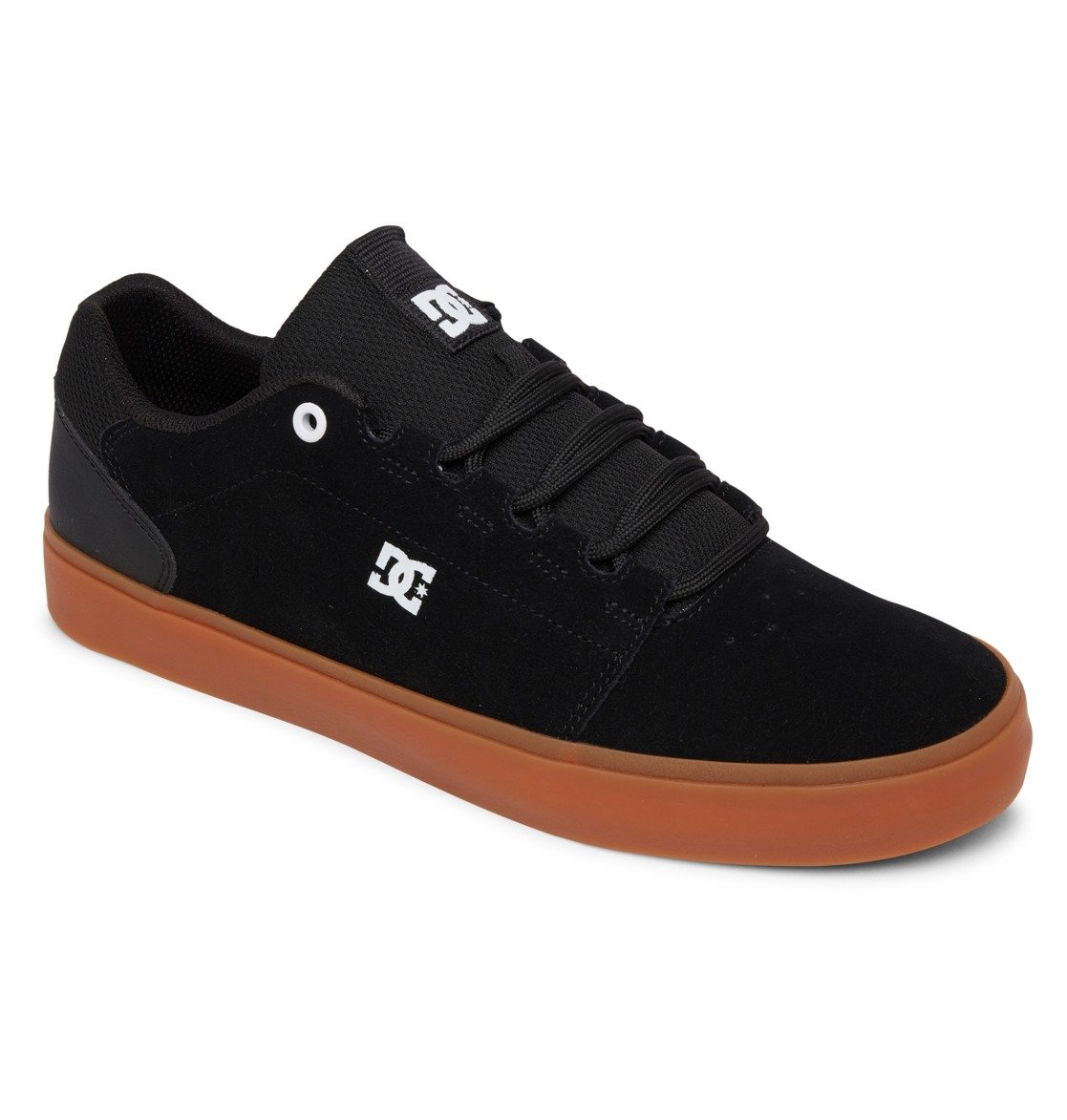 Sneaker DC SHOES "Hyde", Herren, Gr. 7(39), schwarz (schwarz, gum), Obermaterial: Leder / Futter: Textil / Außensohle: Gummi, Schuhe Sneaker