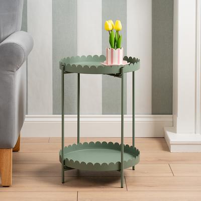 Marcie Round Scalloped Edge Side Table