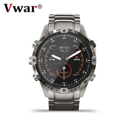 VWAR MARQ Smart Watch with 5 Buttons Titanium Alloy Men Rugged Smartwatch Compass Bluetooth Call 100+ Sport Modes NFC GPS Route