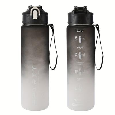 TEMU Water Bottle With Straw For Students, 800ml, Suitable For Men And Women, Portable Plastic Cup For Outdoor Sports And Leisure. Image