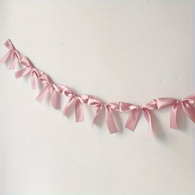 TEMU 1pc Handcrafted Bowknot Banner - Versatile Decor For Weddings, - Plastic/polyester Image