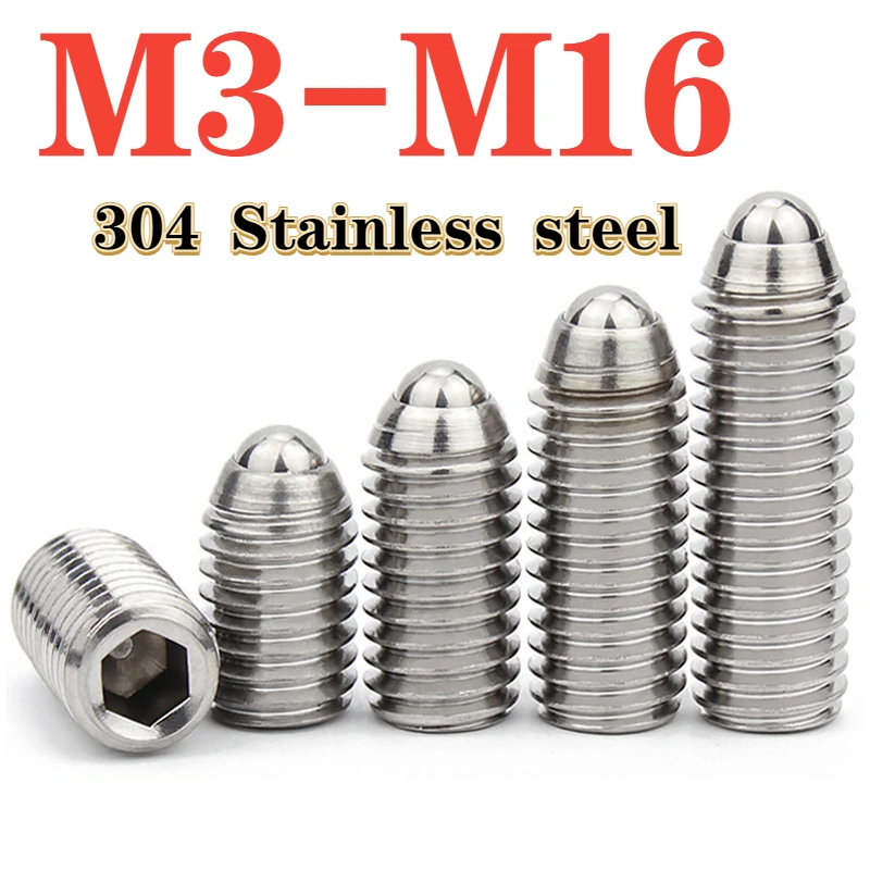 304 Edelstahl m3 m4 m5 m6 m8 m10 m12 m16 Wellen kugel position ierungs kugel Stahlkugel feder kugel stopfen fester Kolben Image