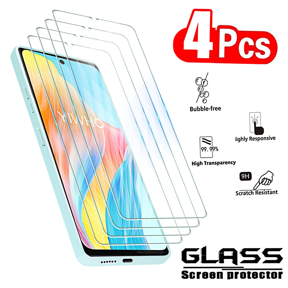 4Pcs Gehärtetem Glas Für Oppo A79 A59 A38 A58 A78 4G A98 5G A53s A73 A93 a17 Screen Protectors Schutz Glas Abdeckung Film Image
