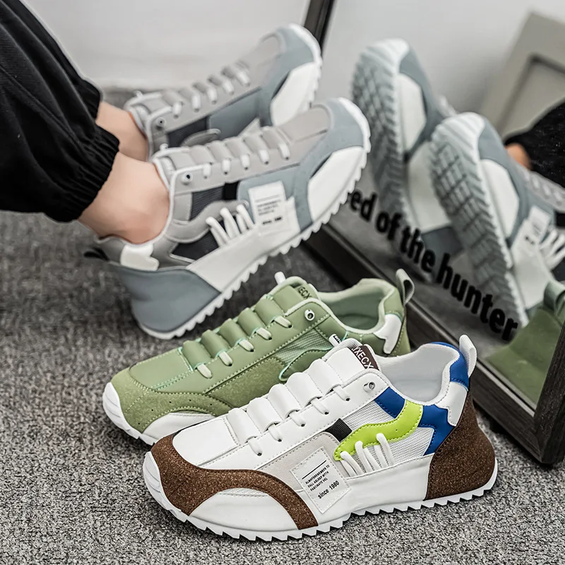 Neue große Größe 47, 48, Herren-Sportschuhe, bequeme, atmungsaktive Schnür-Freizeitschuhe, runde Zehensohle, Turnschuhe für Herren, Tênis