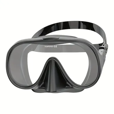 Frameless Diving Mask HD Panoramic Ultra Wide View Tempered Glass Snorkeling Swimming Goggles Suitable for Adults