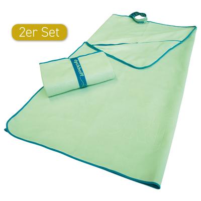 Sporthandtuch DYCKHOFF "Mikrofaser Sporttuch", grün (neo mint), B:80cm L:180cm, Microfaser, Obermaterial: 90% Polyester, 10% Polyamid, Handtücher (Packung), auch als 2er Set erhätlich Image
